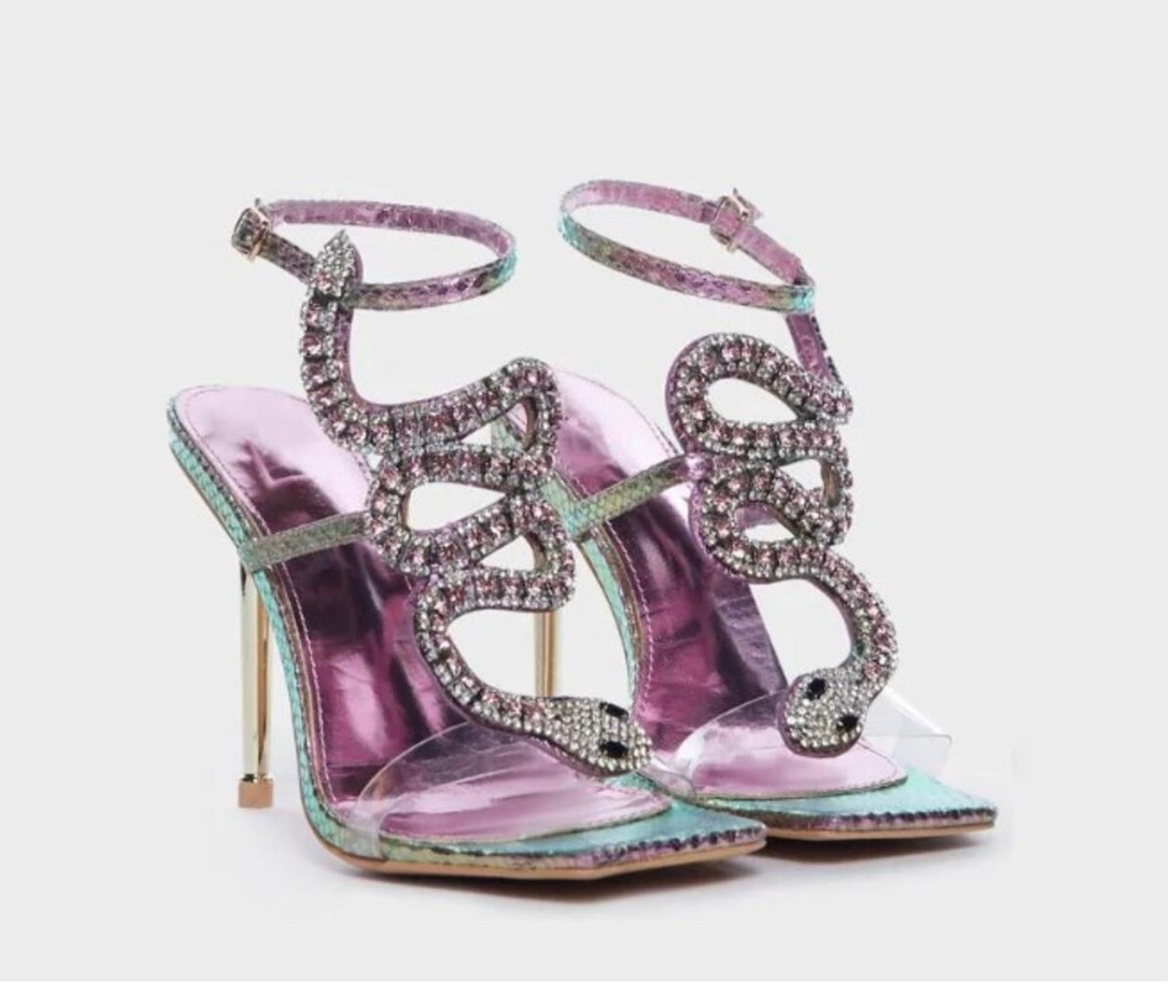 Cobra Stiletto Sandal In Pink