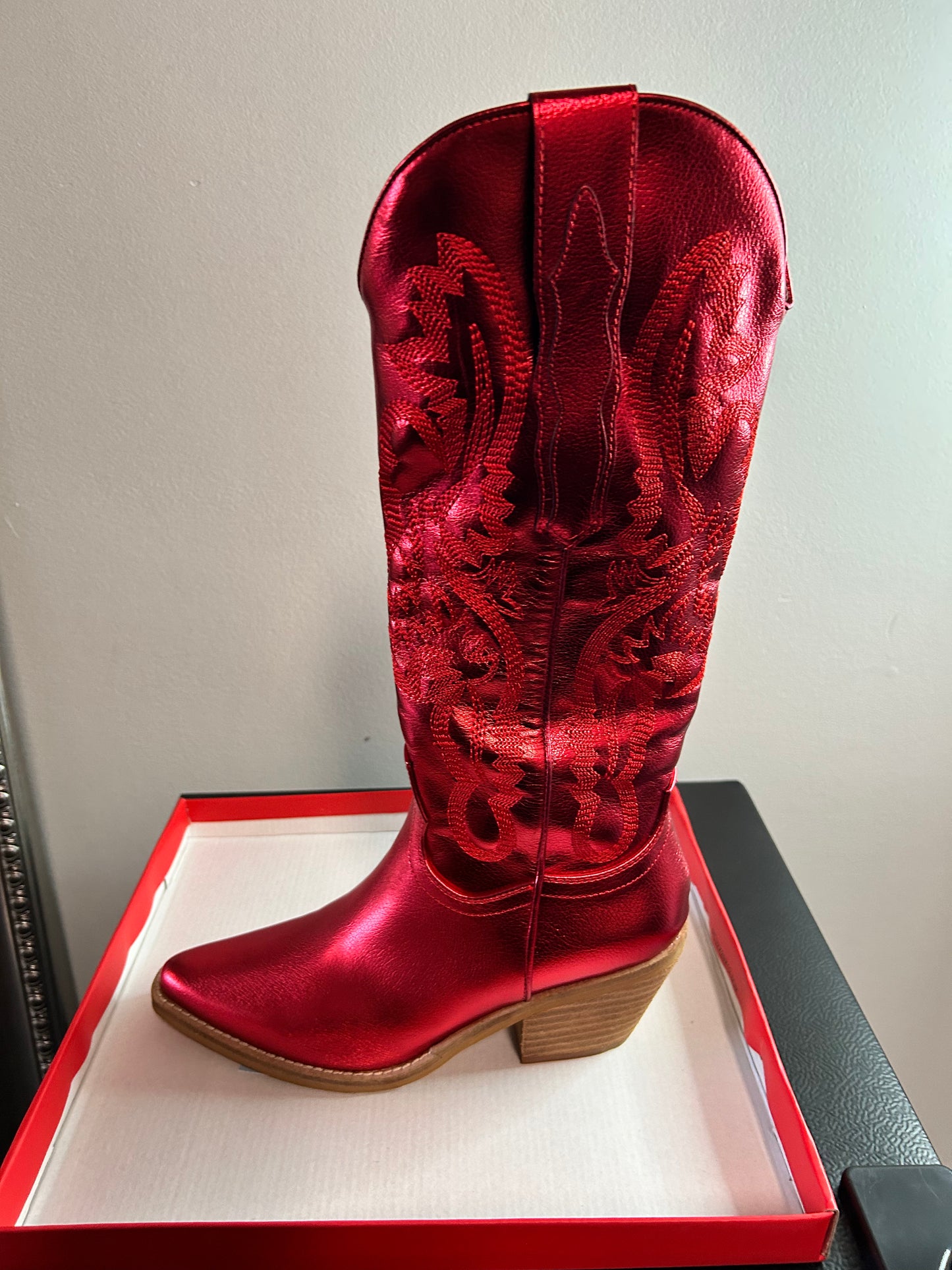 Adela Cowboy Boot In Red