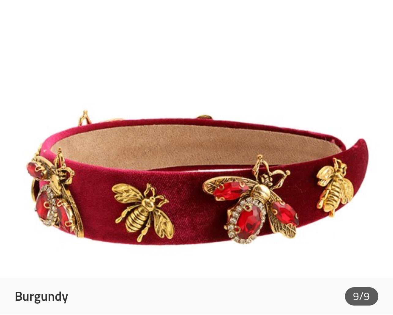 Burgundy Butterfly Headband