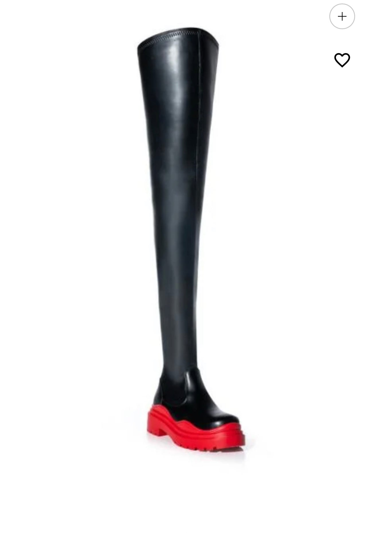 You Got To Love It Thigh High Stretch Platform Black And Red Boot