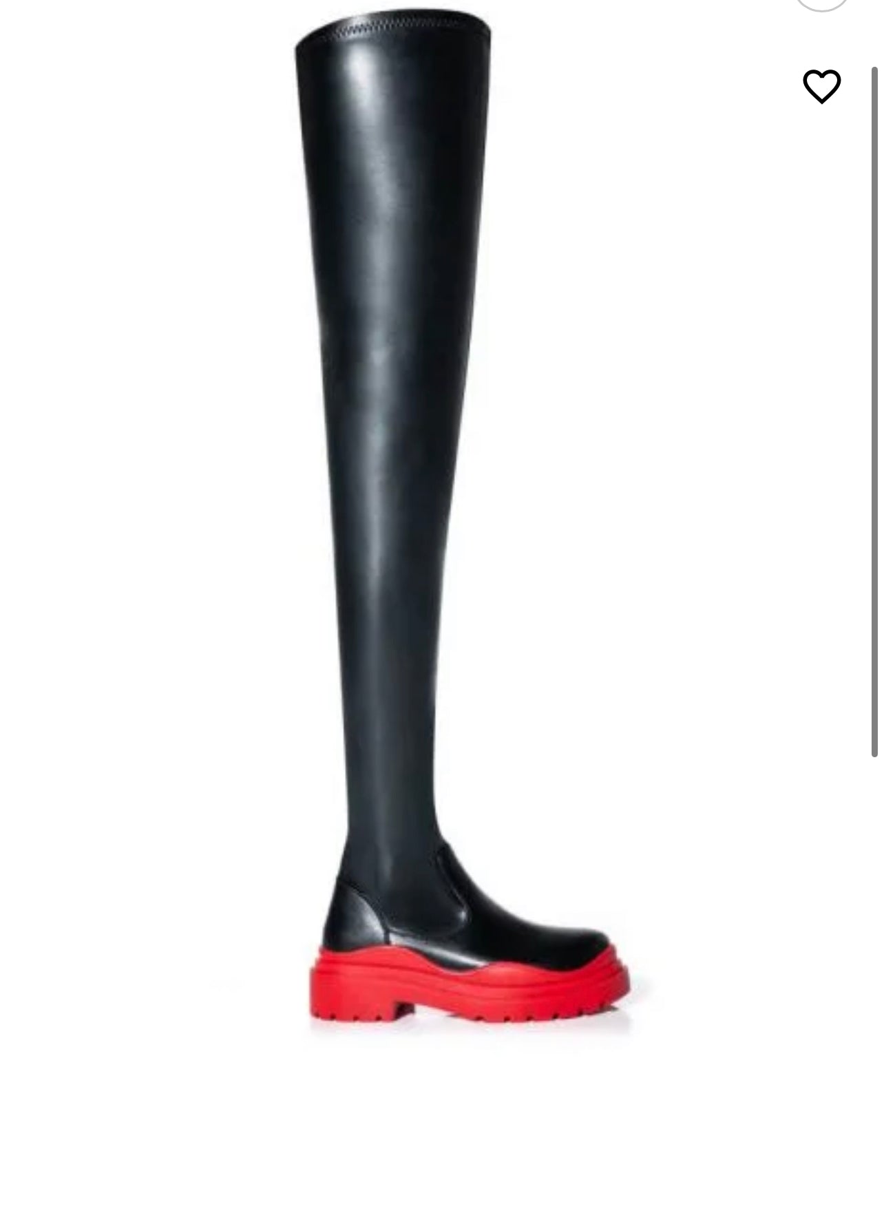 You Got To Love It Thigh High Stretch Platform Black And Red Boot