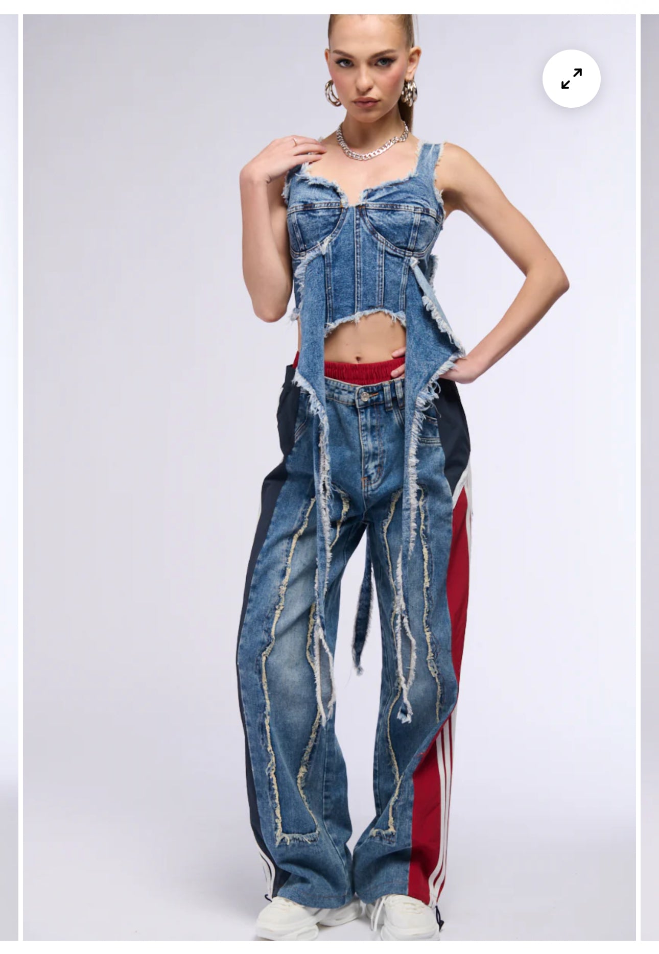 All Around The World Patchwork Denim Jogger Pant