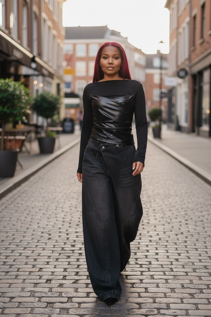 Giovanni Leather Top