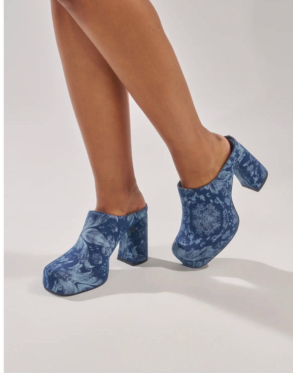 Florea Denim Print Mule