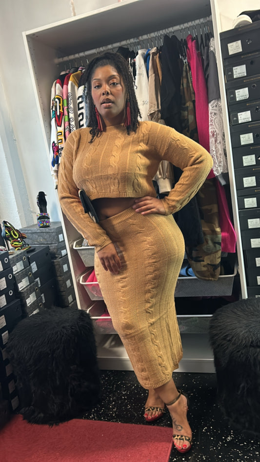 Brown Sugar 2 Piece Sweater Dress Set