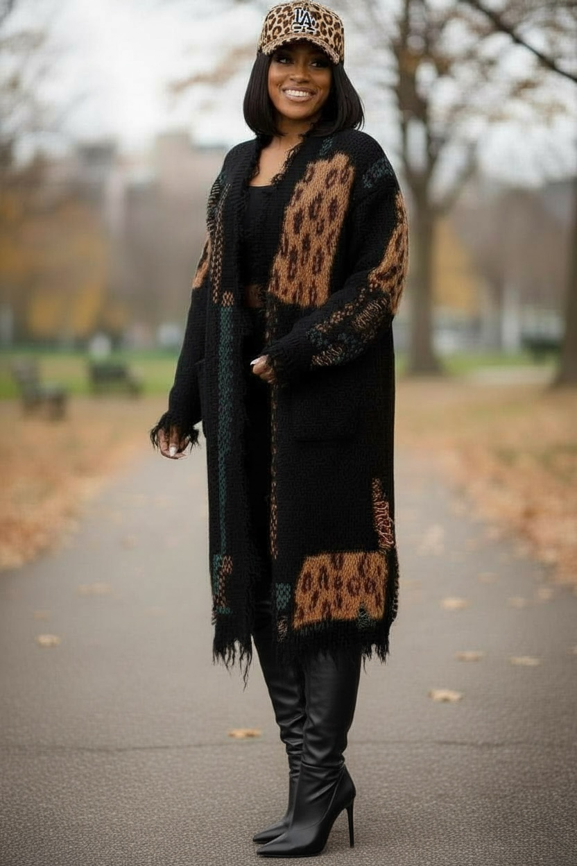 Raquel Leopard Print Cardigan