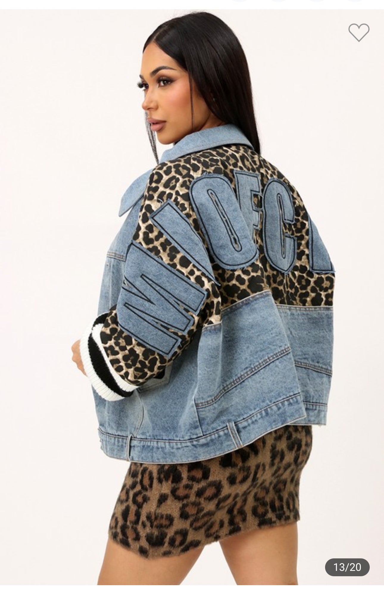 Cheetah Print Denim Jacket