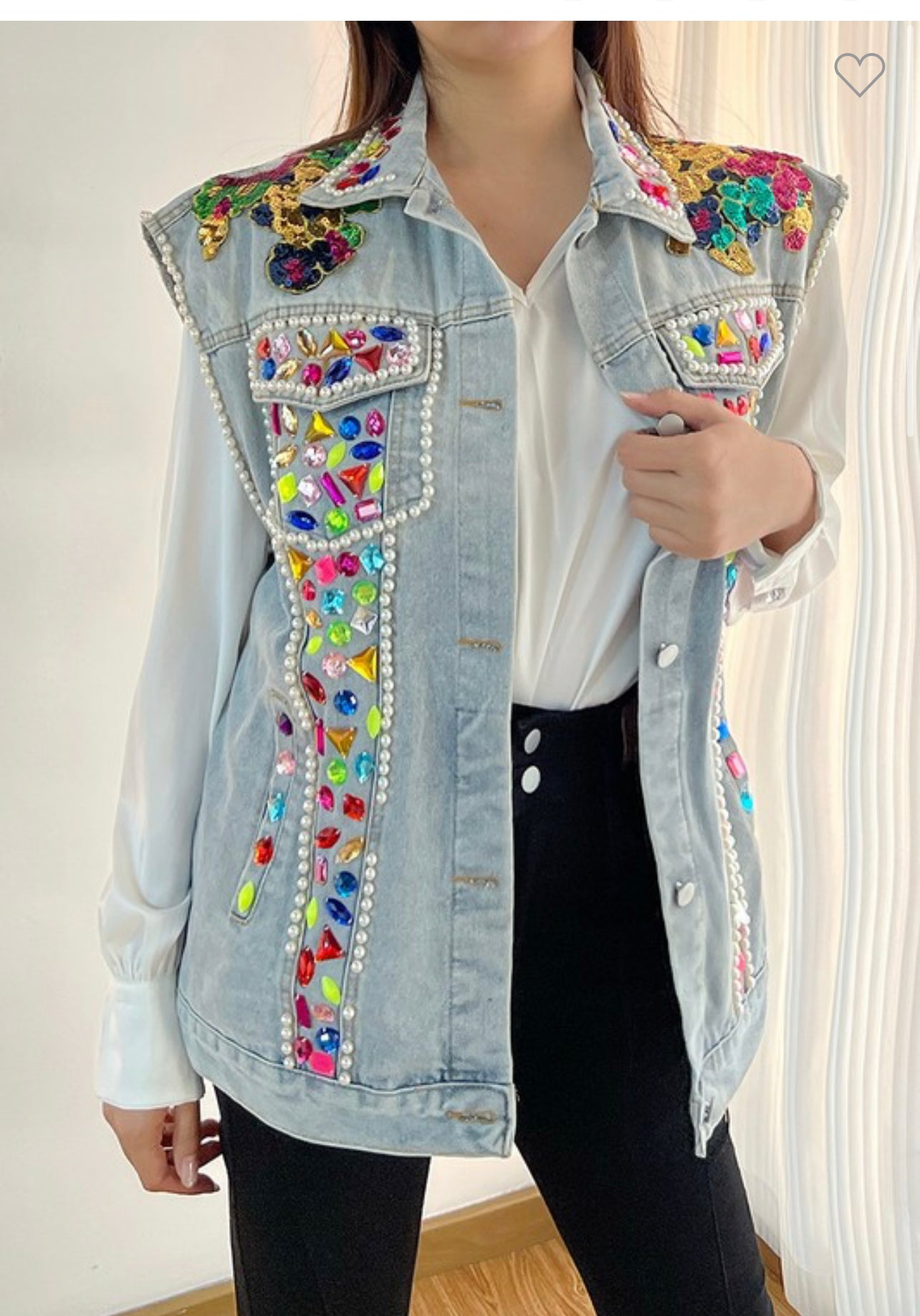 Bling With Class Denim Vest