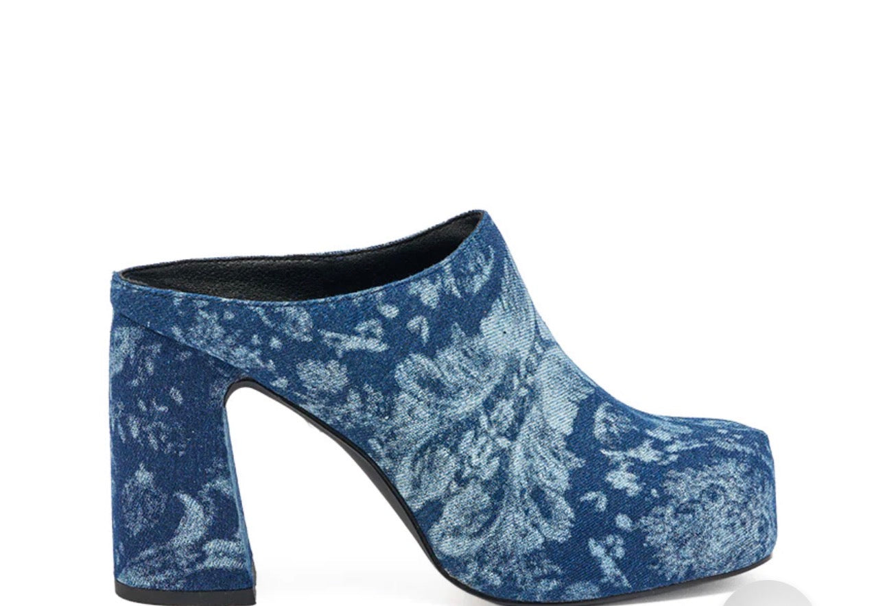 Florea Denim Print Mule