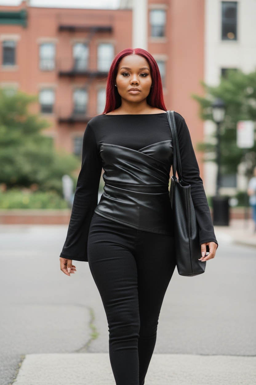 Giovanni Leather Top