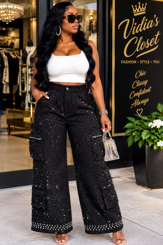 Paige Diamond & Pearls Cargo Pants