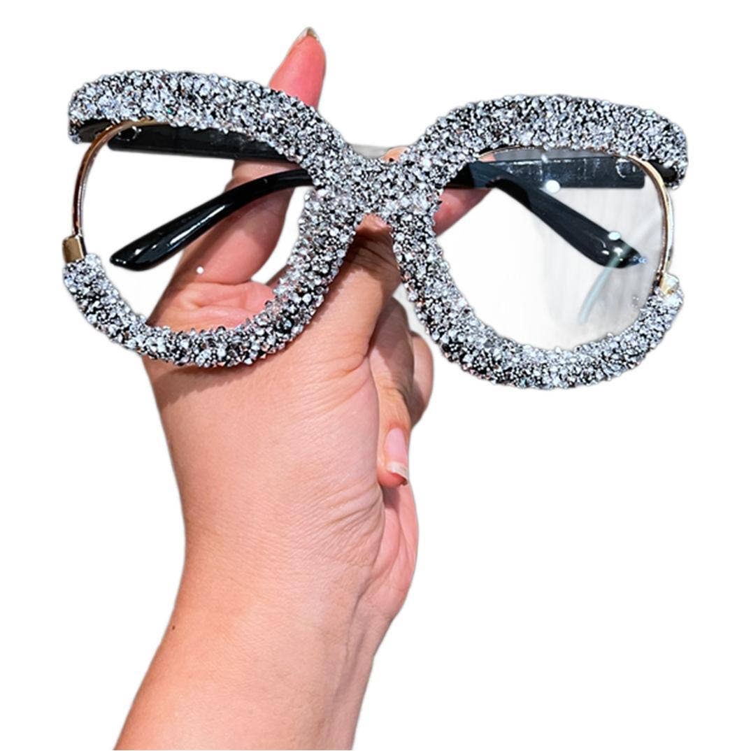Trendy Half-Rim Cat Eye Glasses with Anti-Blue Light Lenses