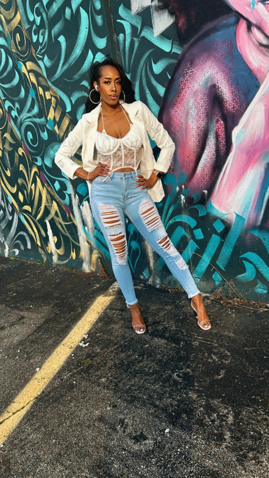 Girls Best Distress Jeans