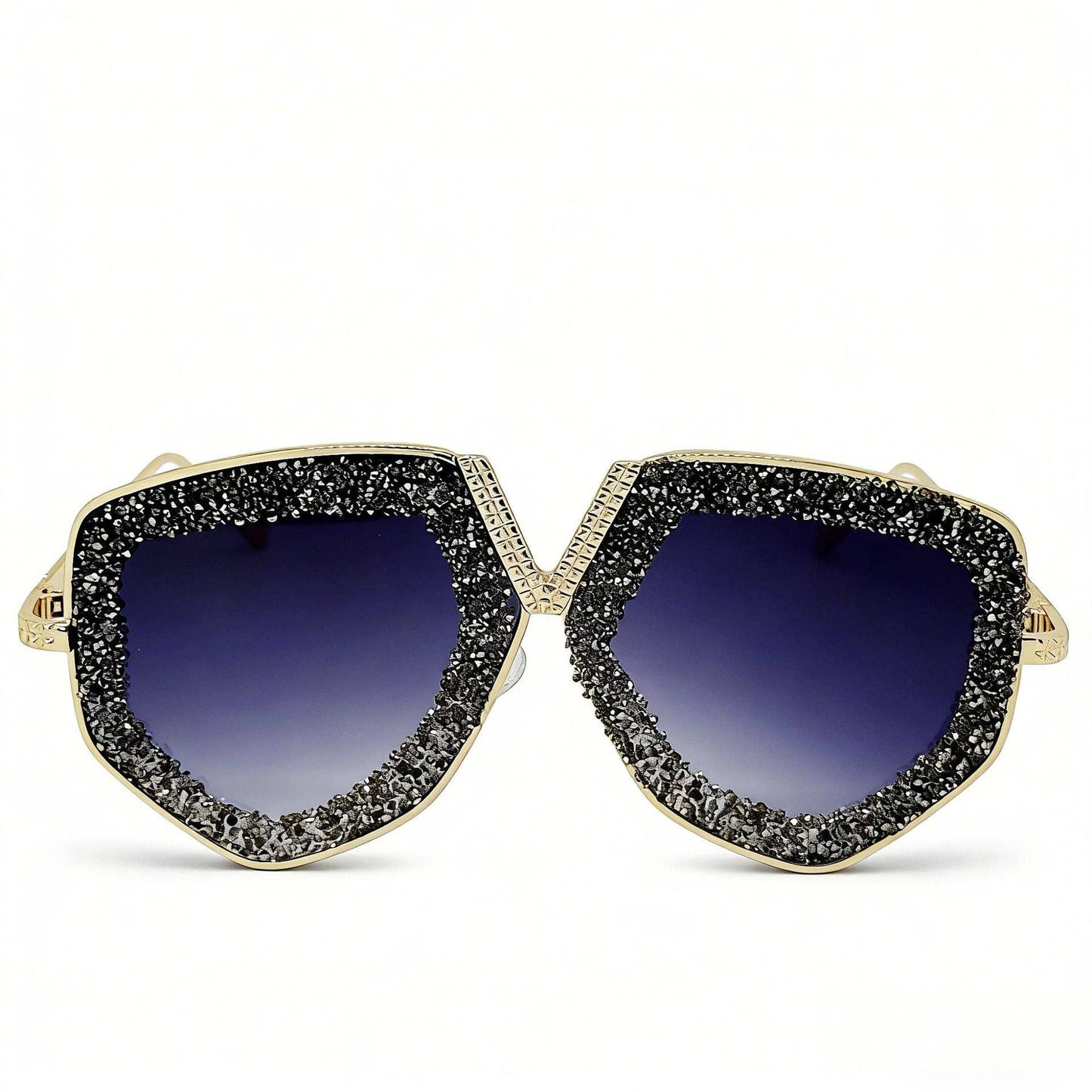 Retro Style Metal Frame Rhinestone Sunglasses for Women