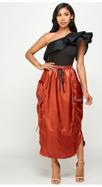 Foxy Brown Cargo Midi Skirt – Vidia's Closet