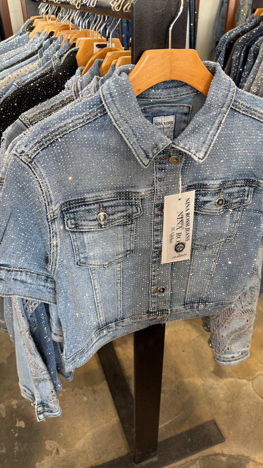 Bling & Denim Crop Jacket