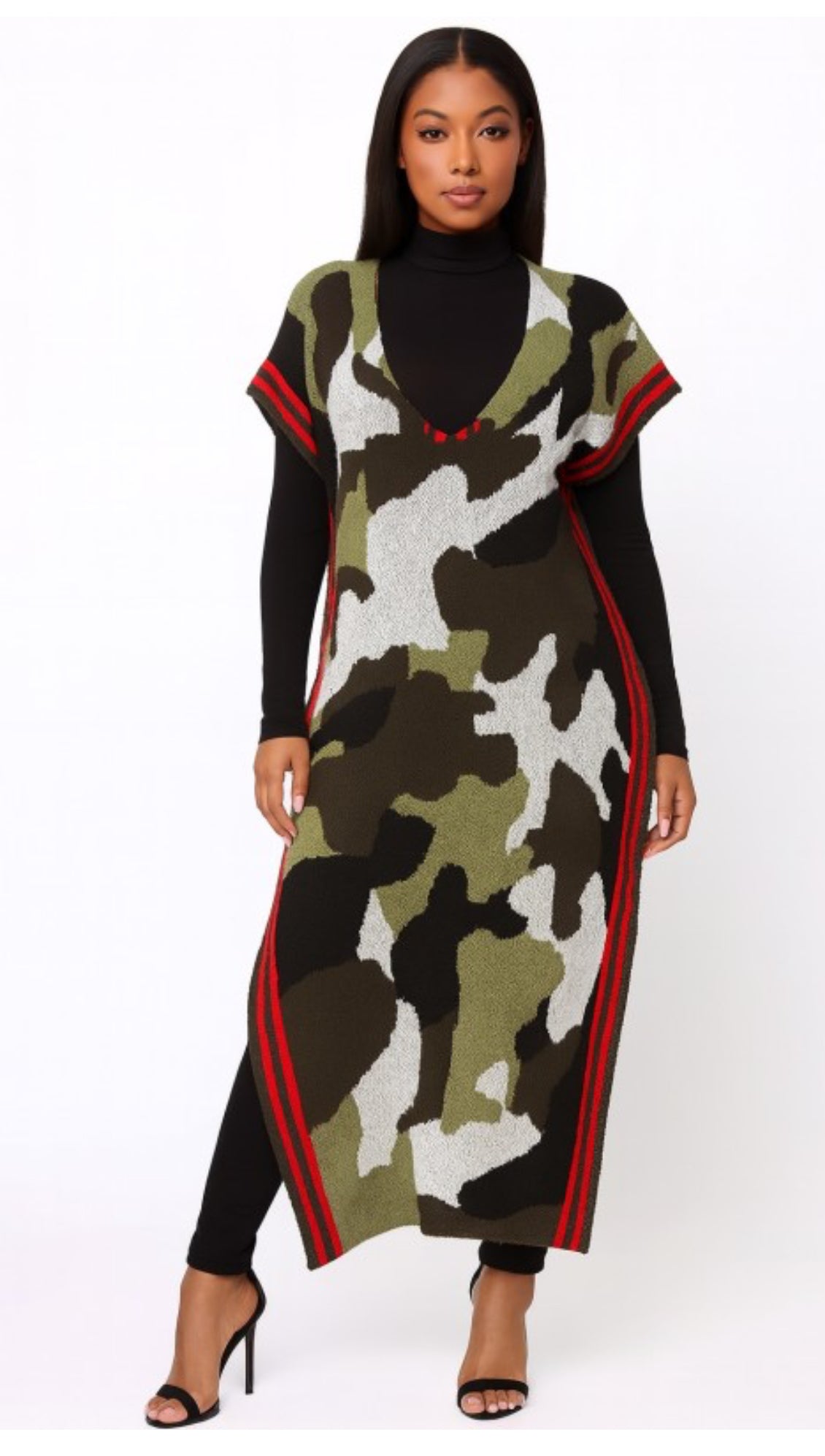 Jai Sweater Camo Poncho