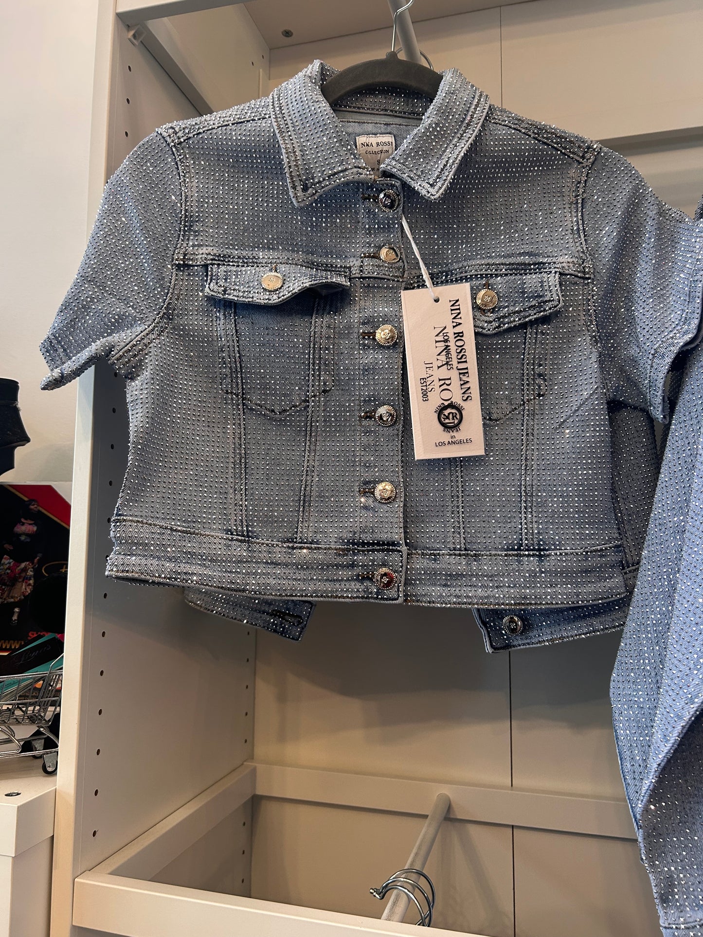 Bling & Denim Crop Jacket