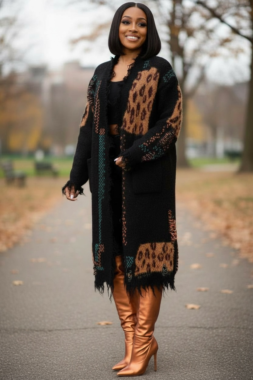 Raquel Leopard Print Cardigan