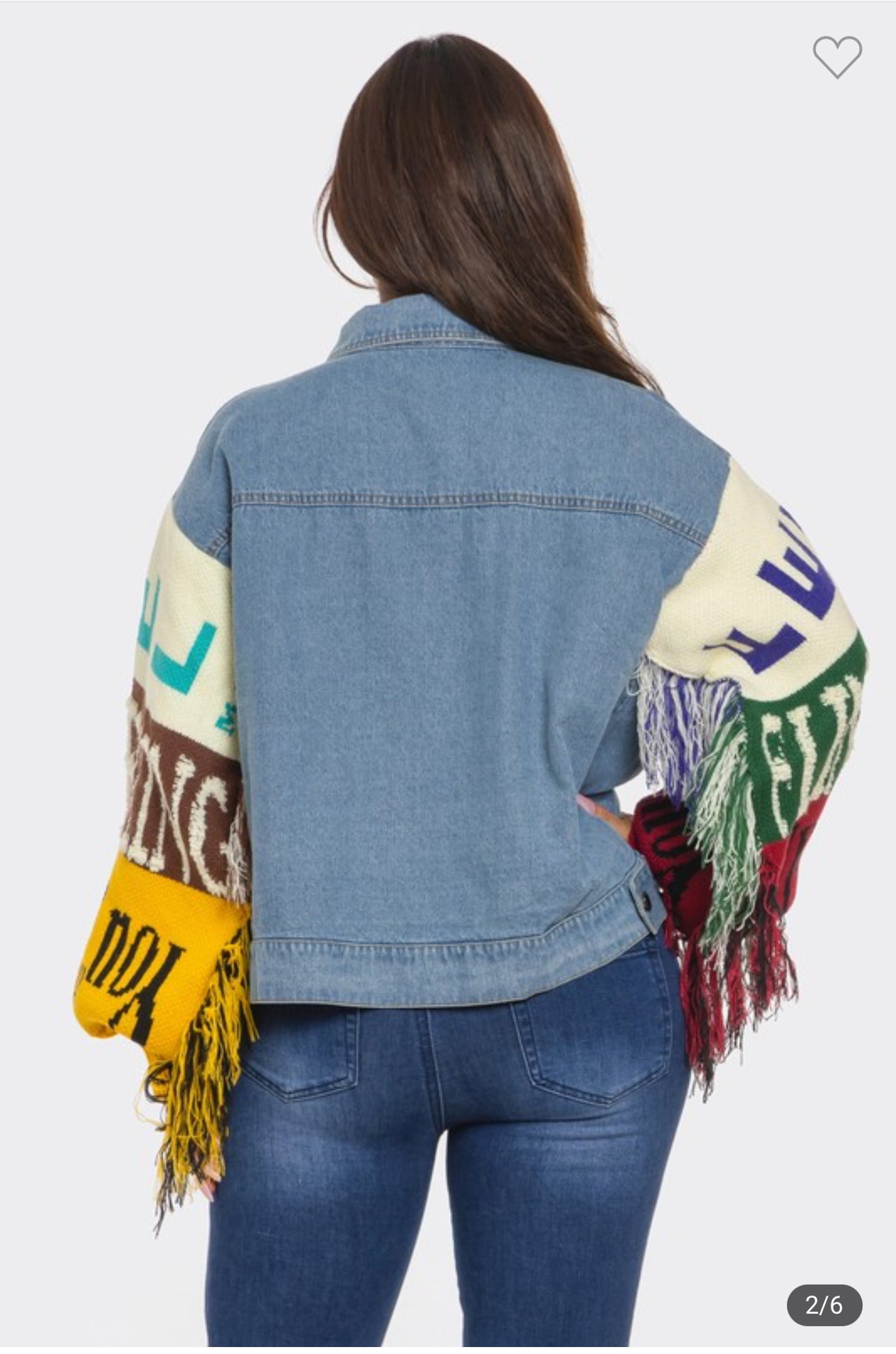 Keisha Knit Fringe Denim Jacket