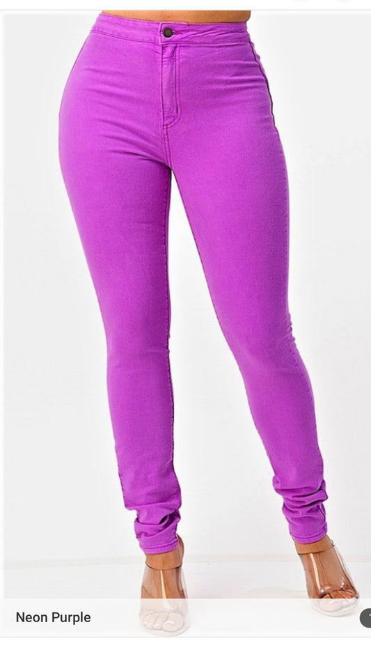 Cali  Girl Neon Purple Jeans