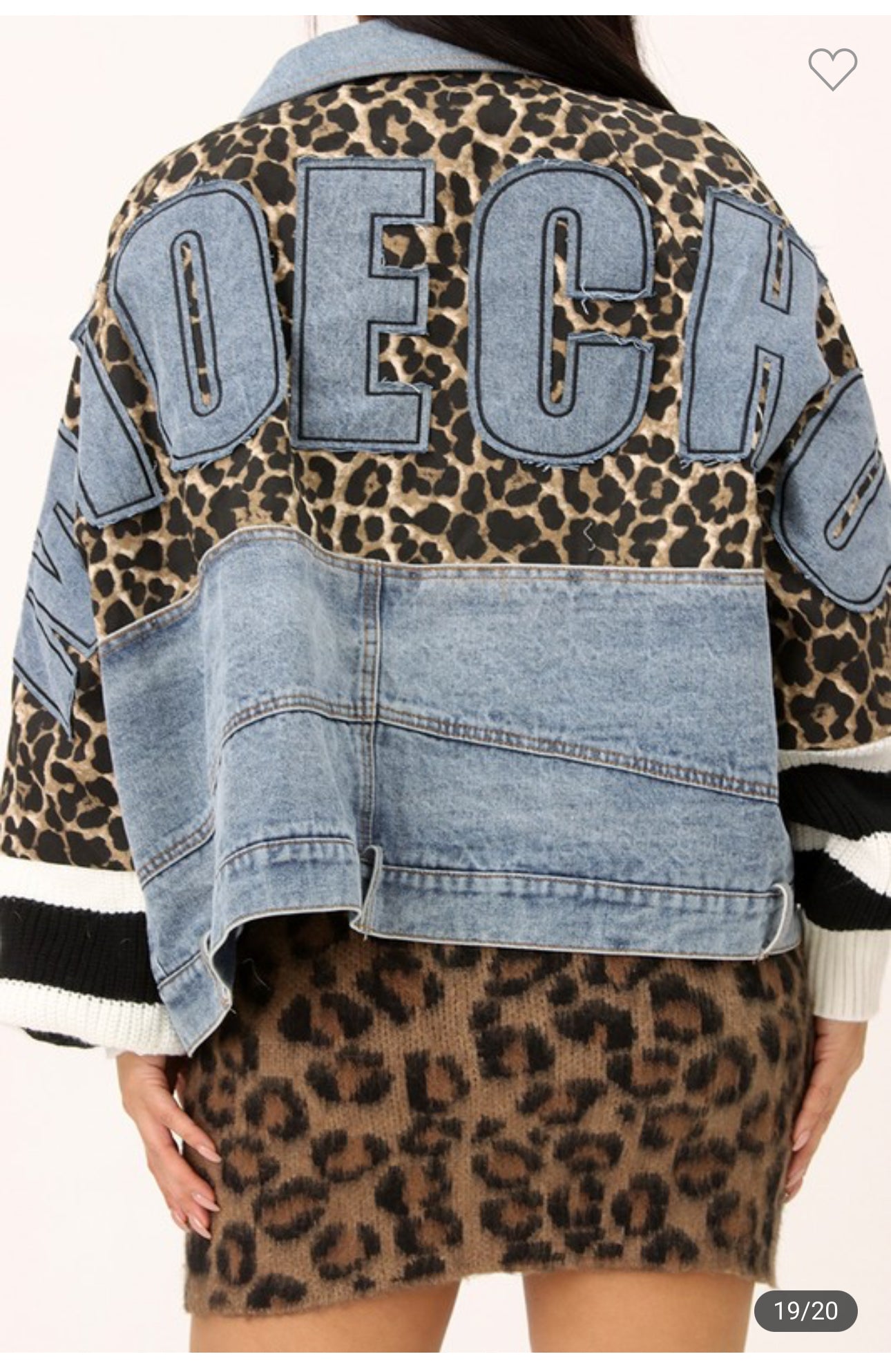 Cheetah Print Denim Jacket