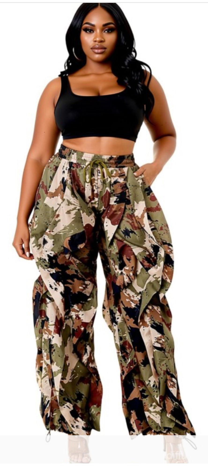 Camo Ruffle Me Down Pants