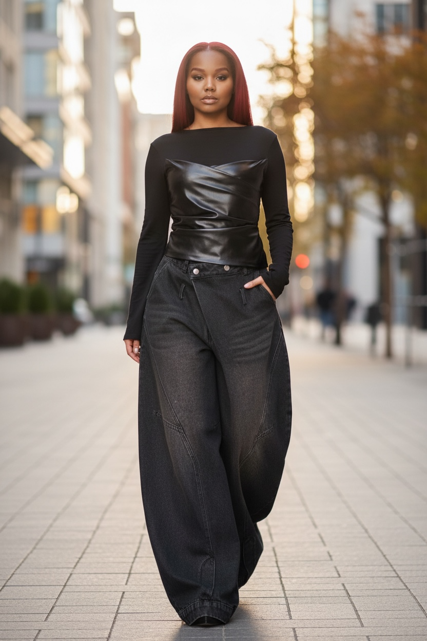 Giovanni Leather Top