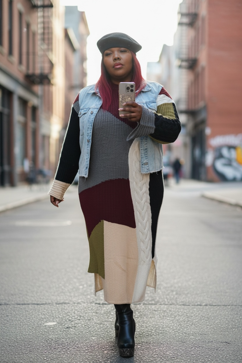 Sweater Me Down Colorful Dress