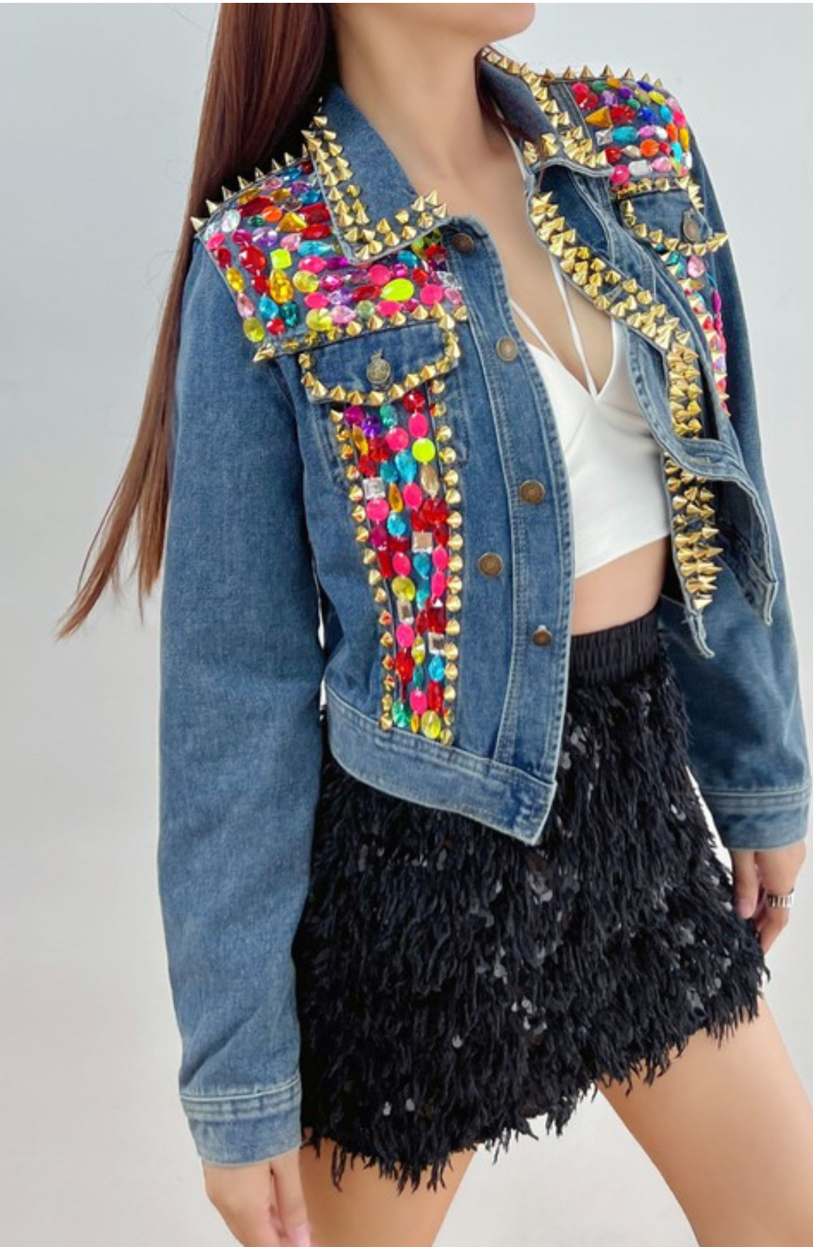 Bling It Out Class Act Denim Jacket