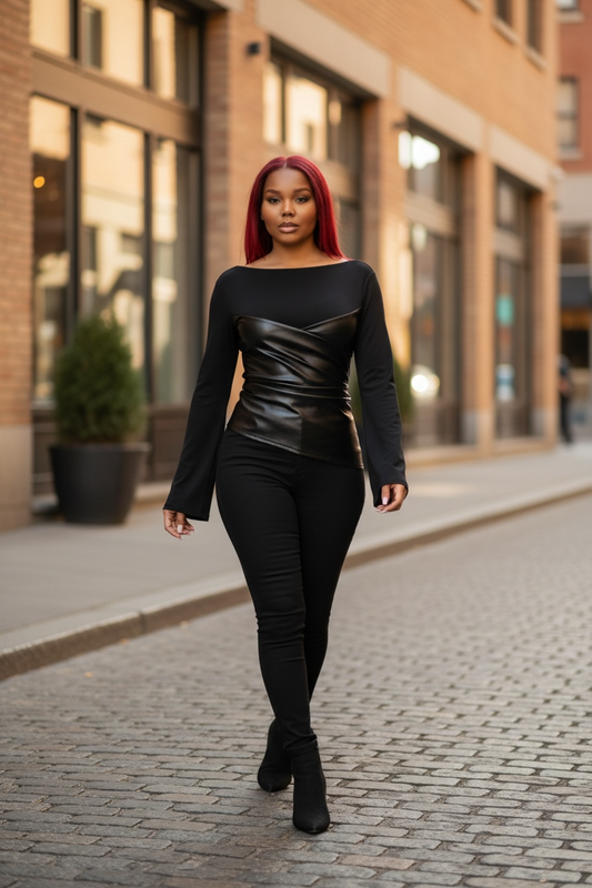 Giovanni Leather Top