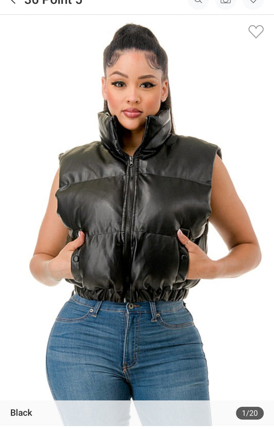 Monica Puffer Leather Vest