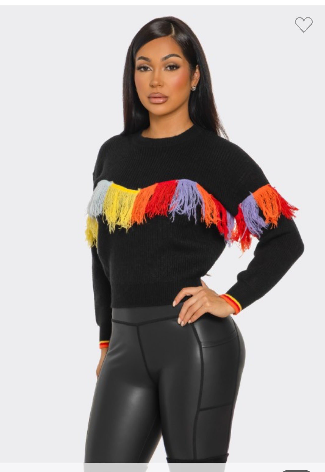 Shades Of Color  Fringe Sweater