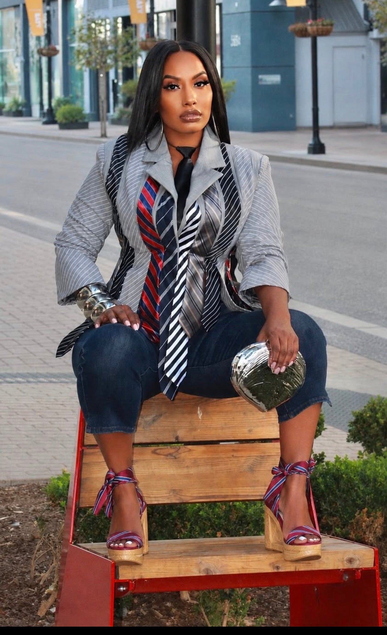 Stay Tied Down Cropped Blazer