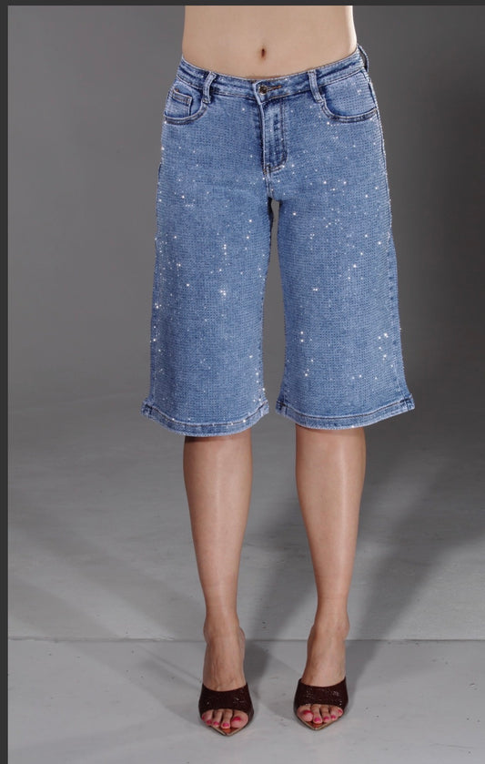 Bling💎& Denim Bermuda Shorts