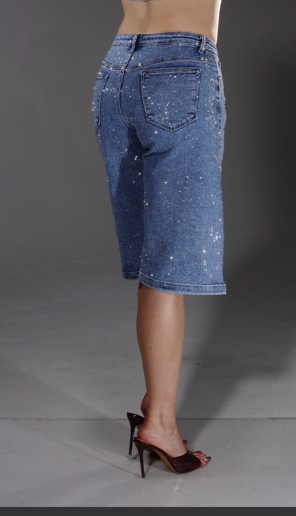 Bling💎& Denim Bermuda Shorts