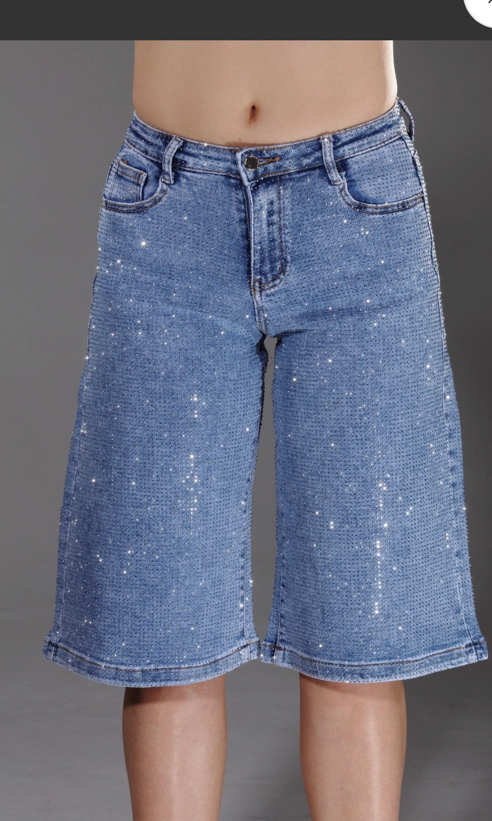 Bling💎& Denim Bermuda Shorts