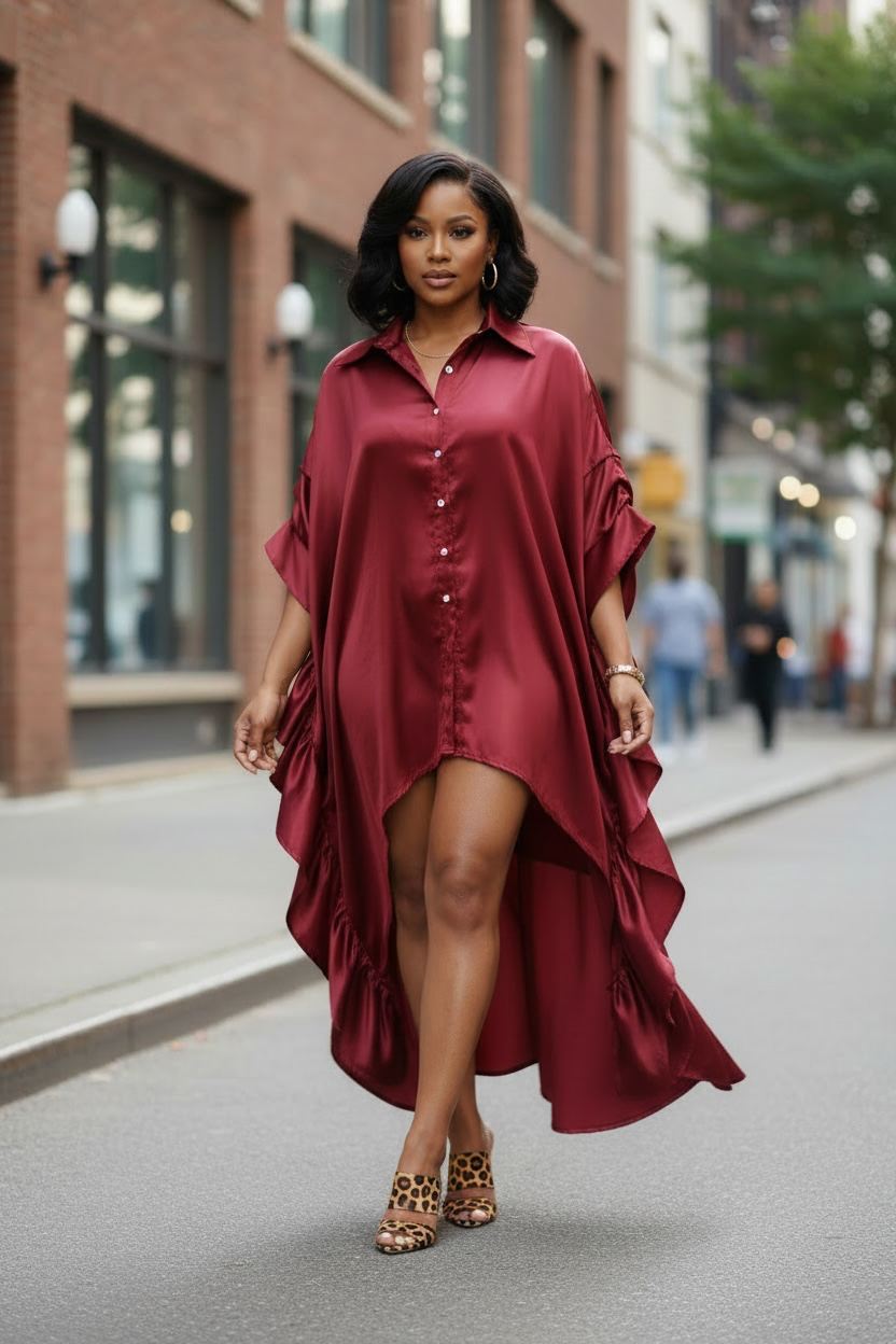 Brooklyn Batwing Shirt Dress