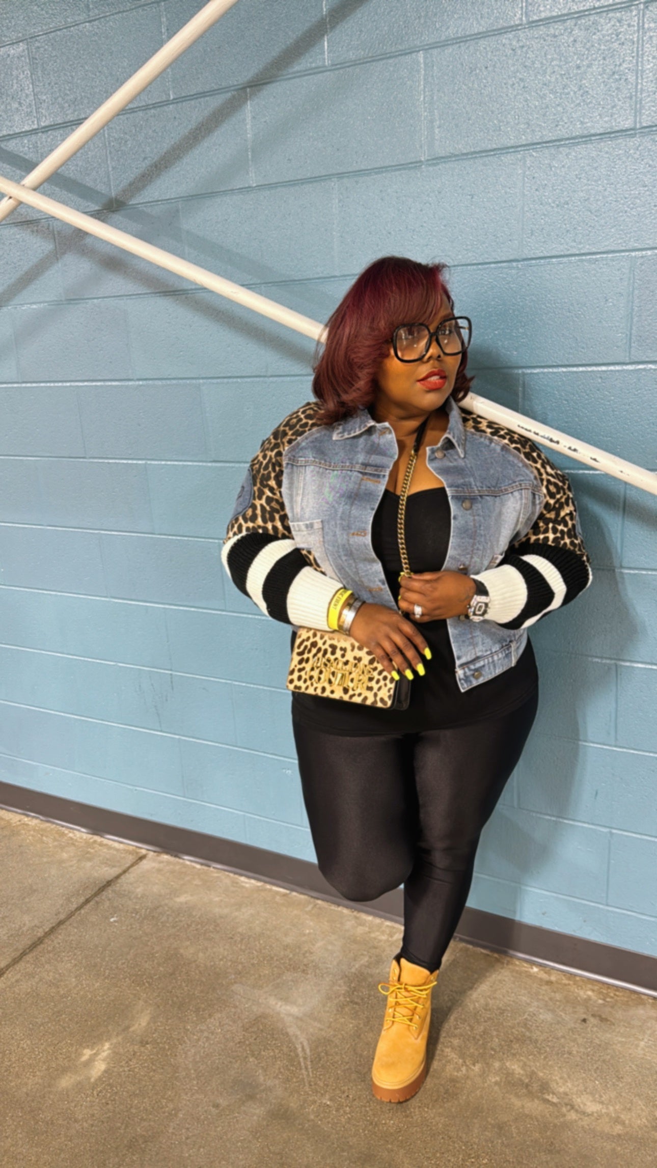 Cheetah Print Denim Jacket