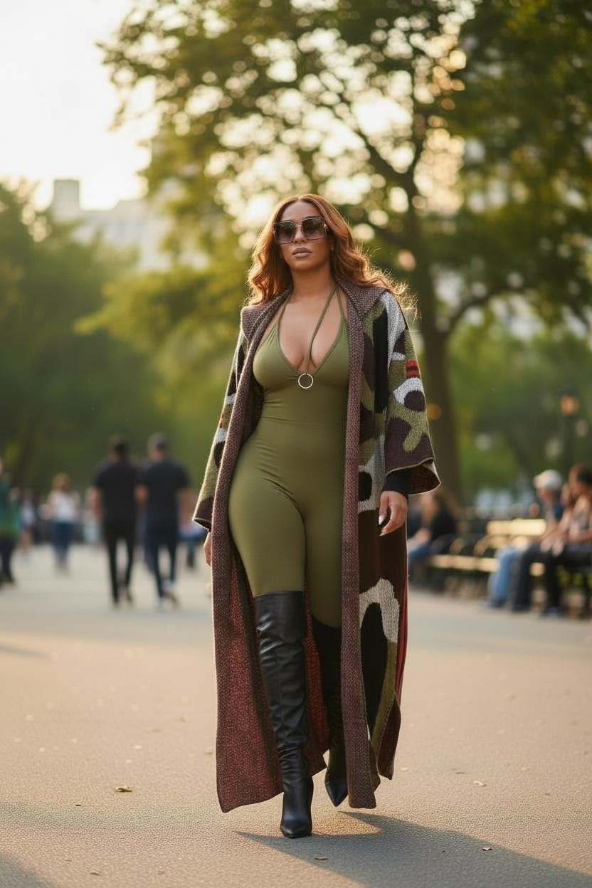 Jai Sweater Camo Kimono