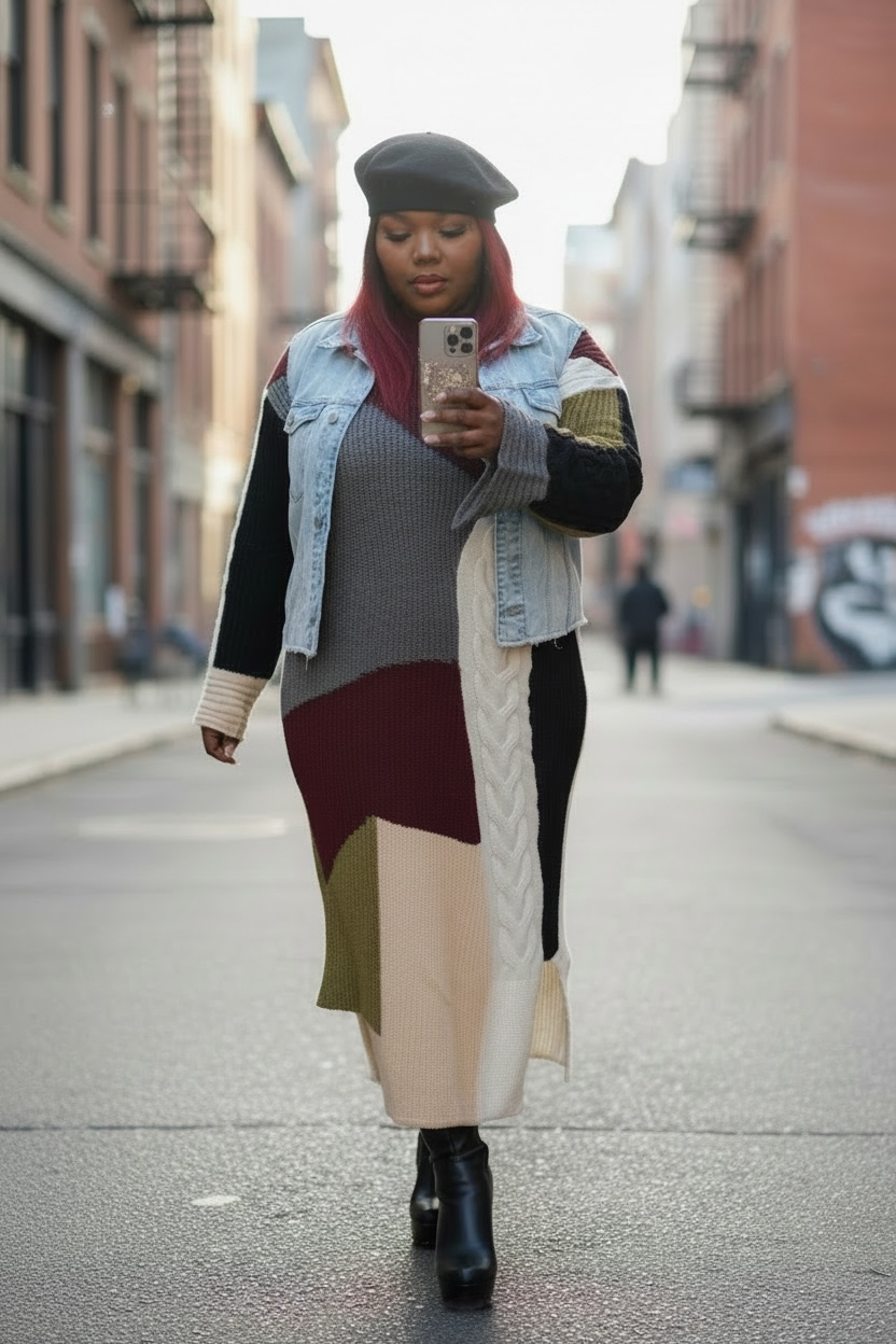 Sweater Me Down Colorful Dress