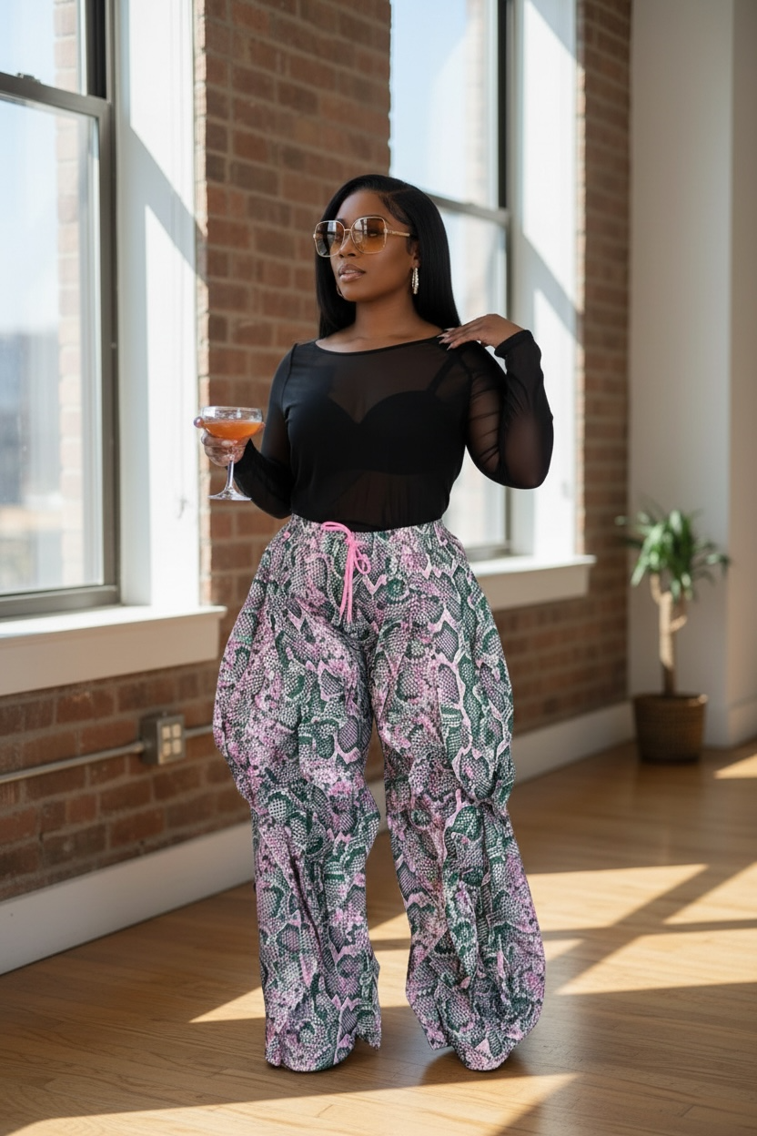 For The Drama Pants(Pink & Green)