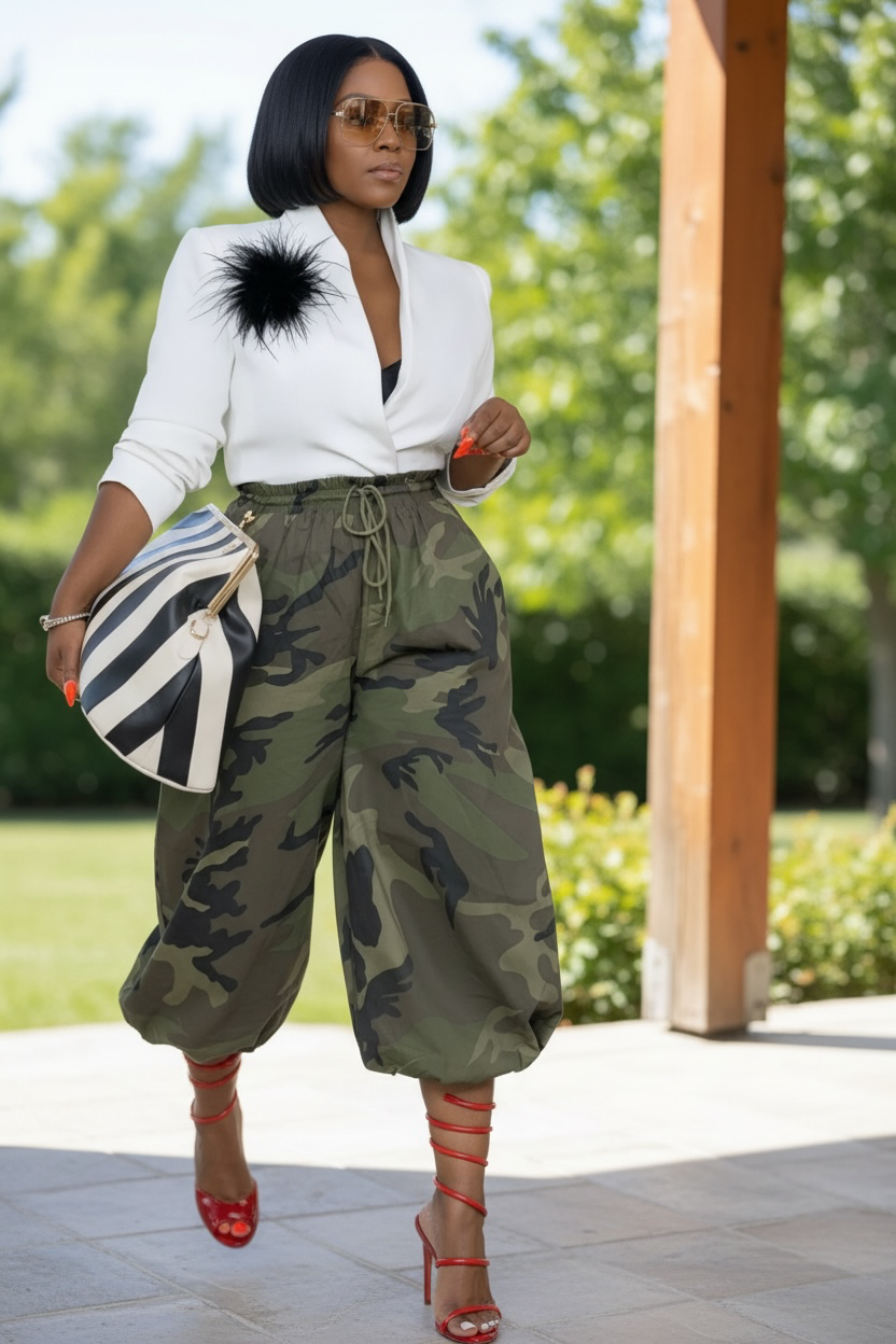 Rebel Romance Crop Camo Pants