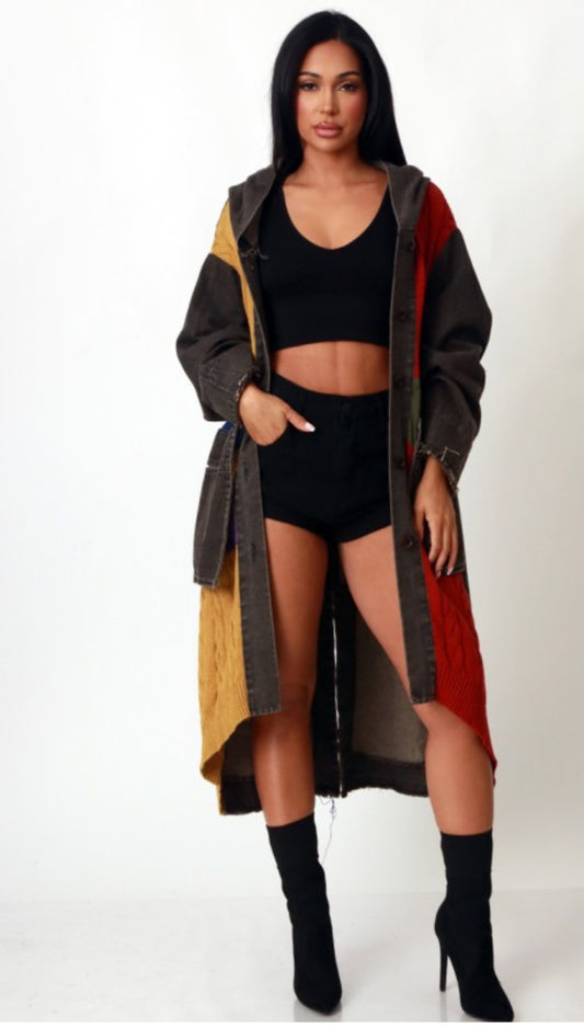 Leah Color Block Denim Jacket