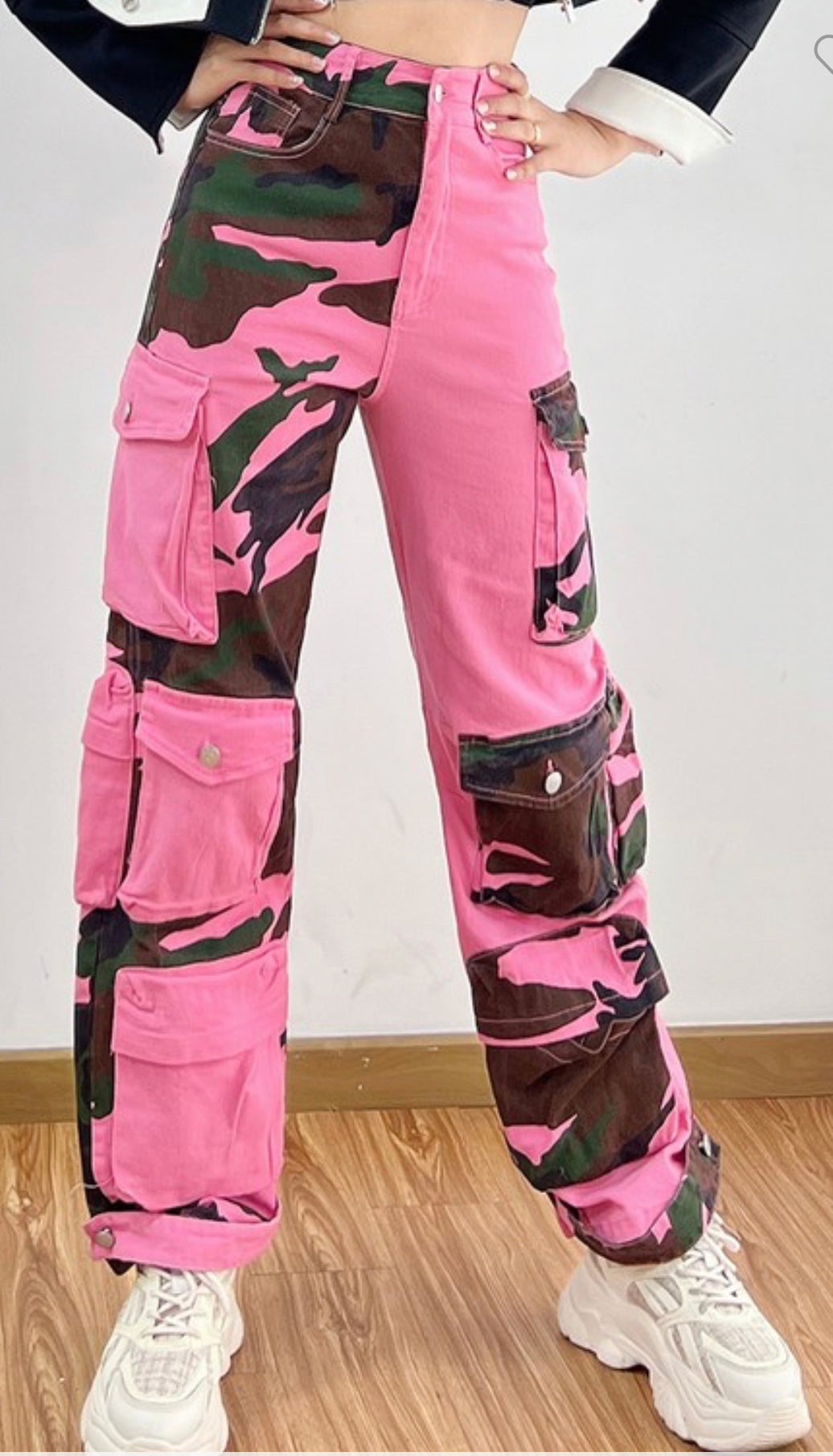 I'm A Survivor Pink Multi Camo Cargo Pants