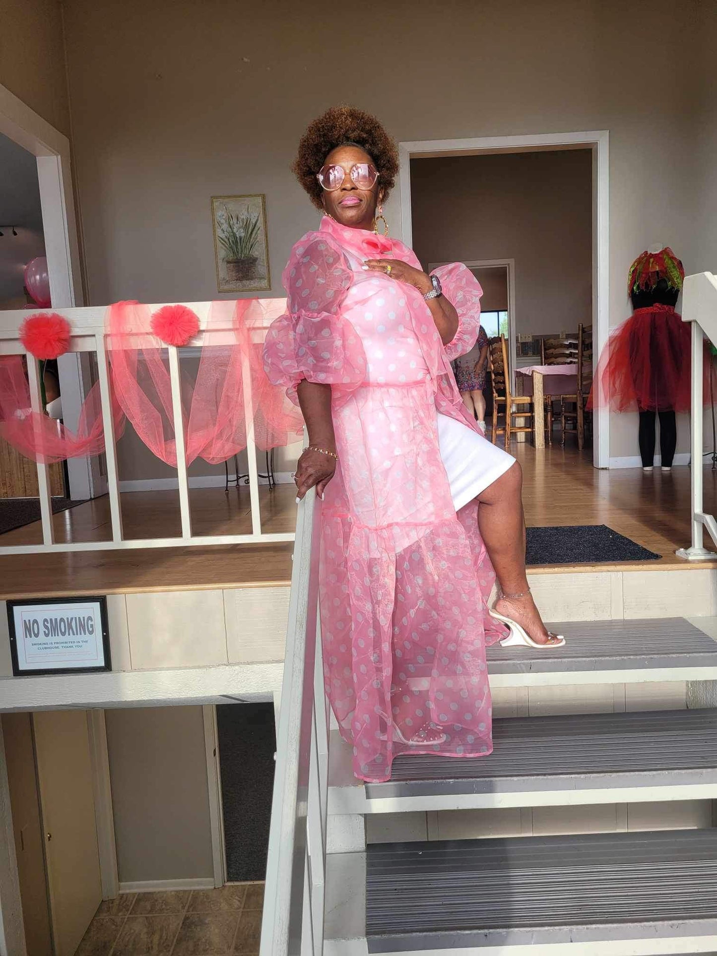 Pretty Women Sheer Pok A Dot Dress