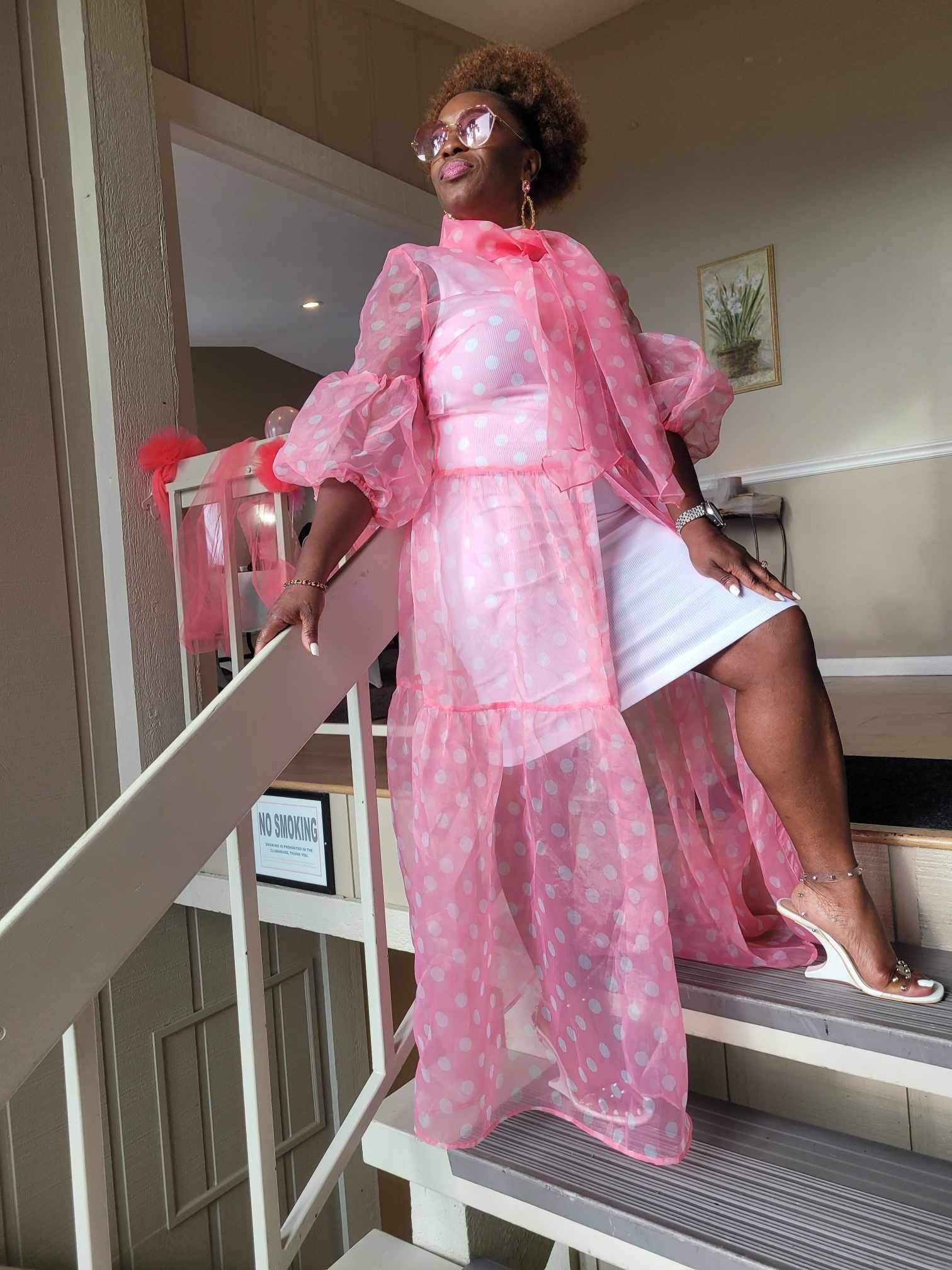 polka dot dress sheer Pretty Women Sheer Pok A Dot Dress Small