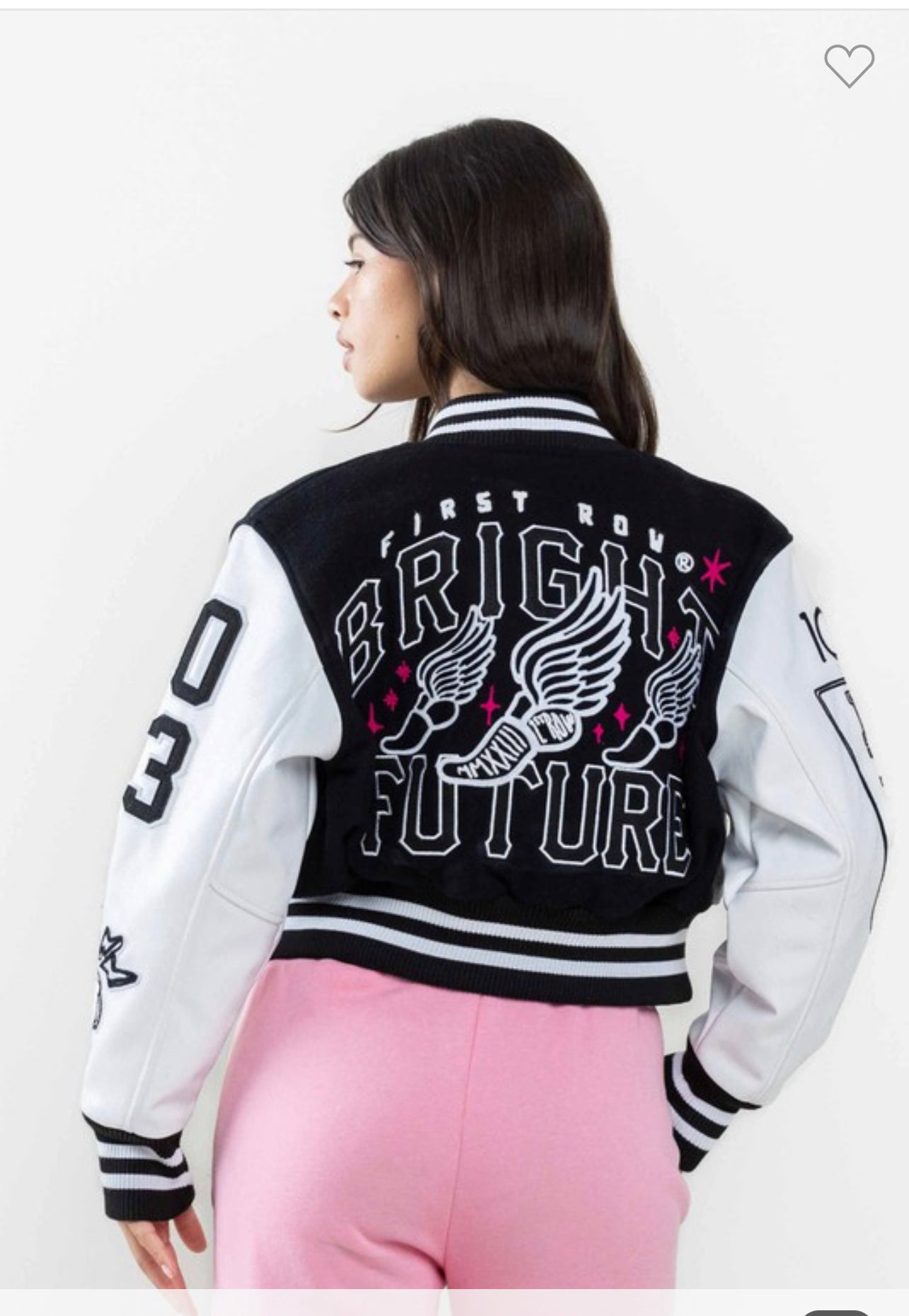 Bright Future Cropped Varsity Jacket