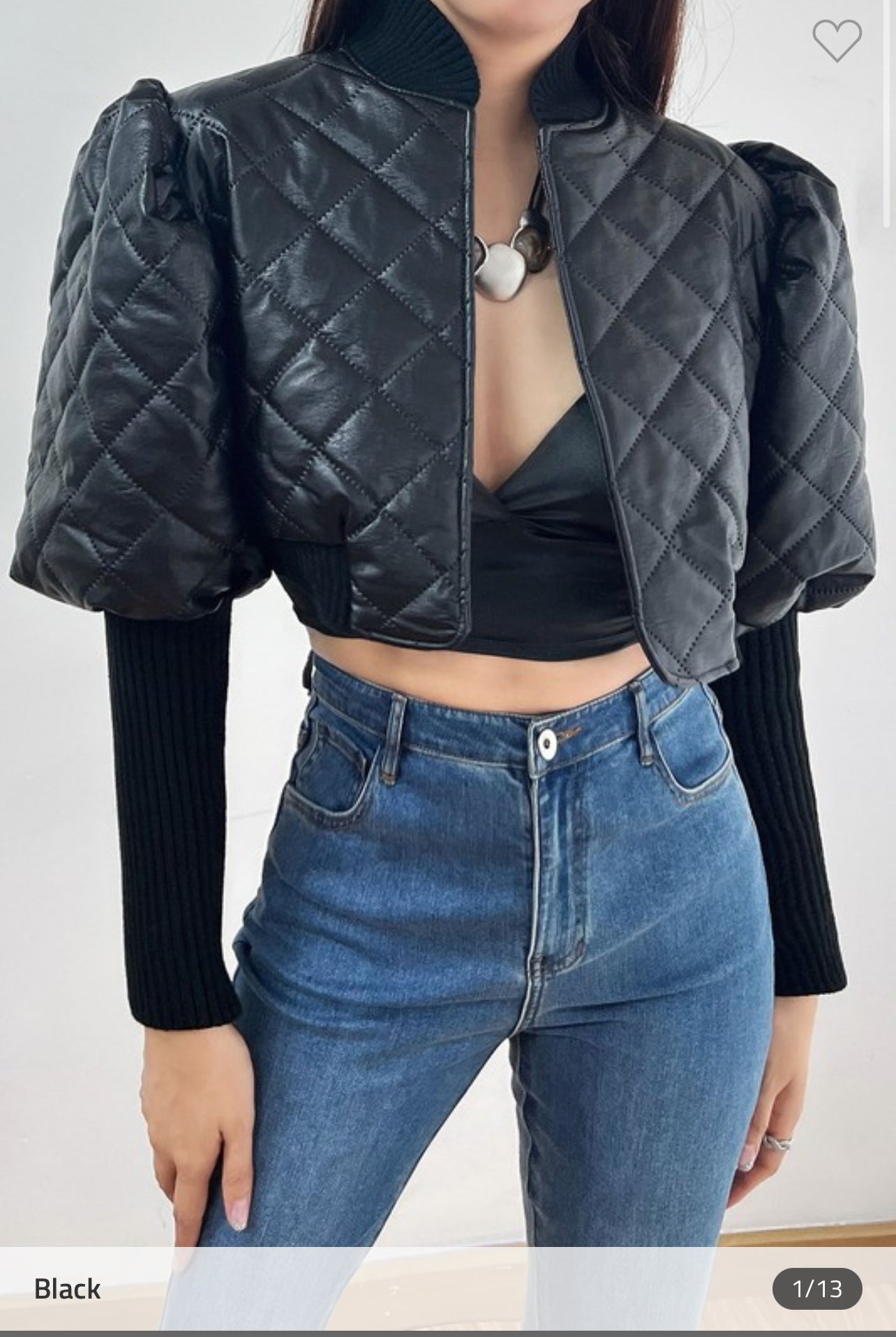 Girls Need Love Crop Leather Jacket
