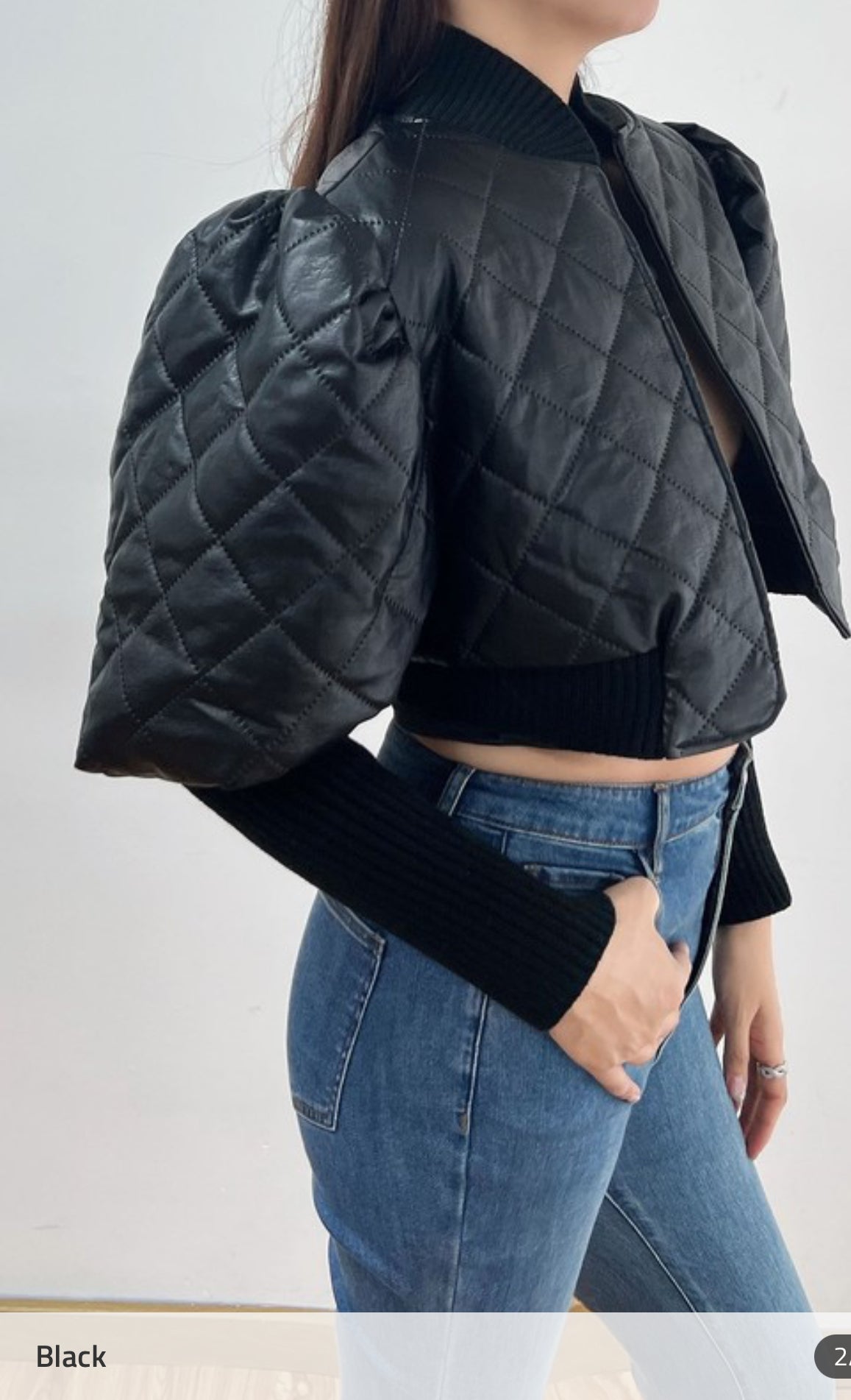 Girls Need Love Crop Leather Jacket